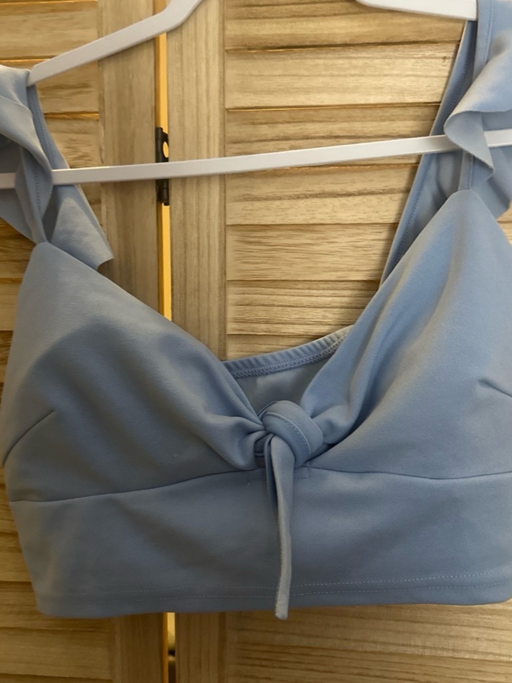 Knot-Front Light Blue Women's Crop Top